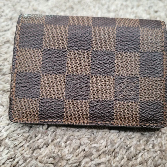 Auth Pre-loved Louis Vuitton Damier Ebene Enveloppe Cartes De Visite Card Case - Picture 11 of 11